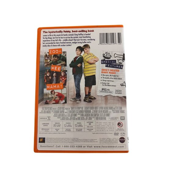 Diary Of A Wimpy Kid DVD 2010 Family Comedy Movie Zachary Gordon Pre-Owned - Picture 4 of 4